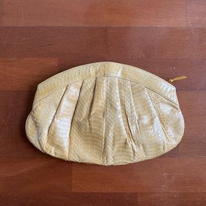 Vintage yellow snakeskin bag with removable strap